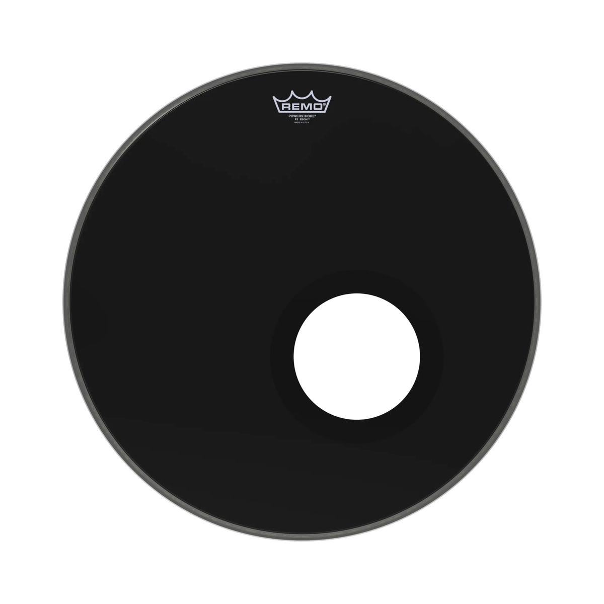 REMO P3-1020-ES-DM Powerstroke P3 Ebony Bass Drumhead - 5" Black DynamO, 20"