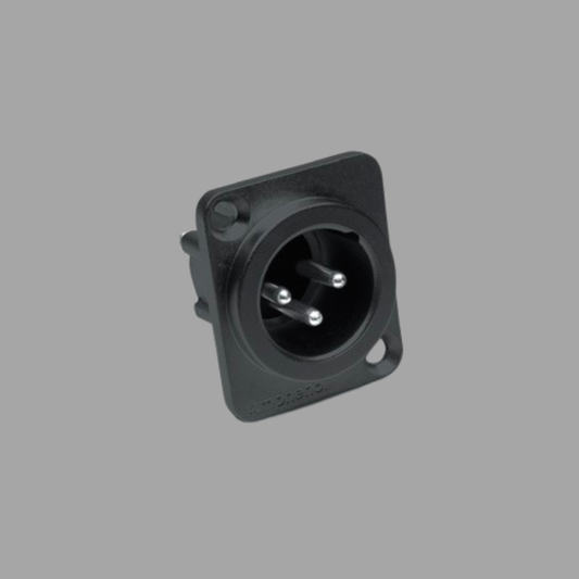 Amphenol AX3MDB 3 Pole XLR Male Chassis Mount