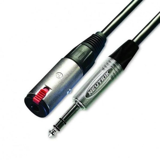 Van Damme 101427309 Neutrik stereo jack NP3X to stereo jack socket NJ3FC6 5m