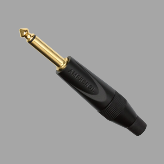 Amphenol TM2PBMJ-AU 1/4" PHONE STR MONO BLACK GOLD METAL