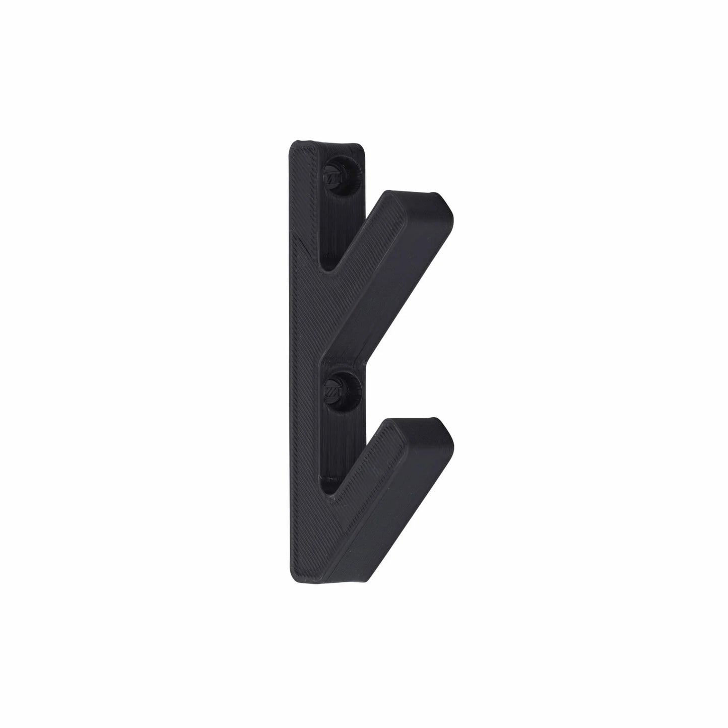 Black wall mounted storage hook.