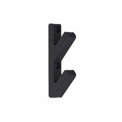 Black wall mounted storage hook.
