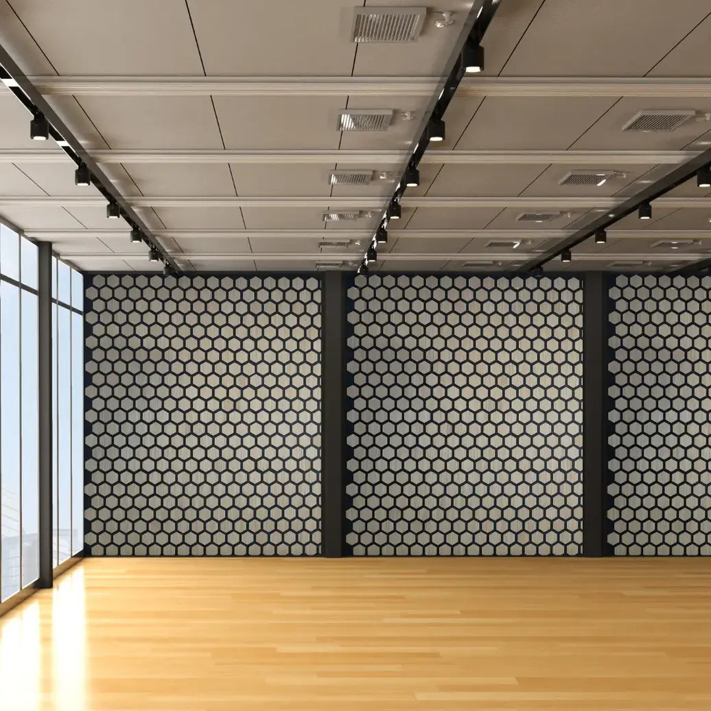 HexyBel Acoustic panel with wood MDF PET felt sound absorption DECIBEL