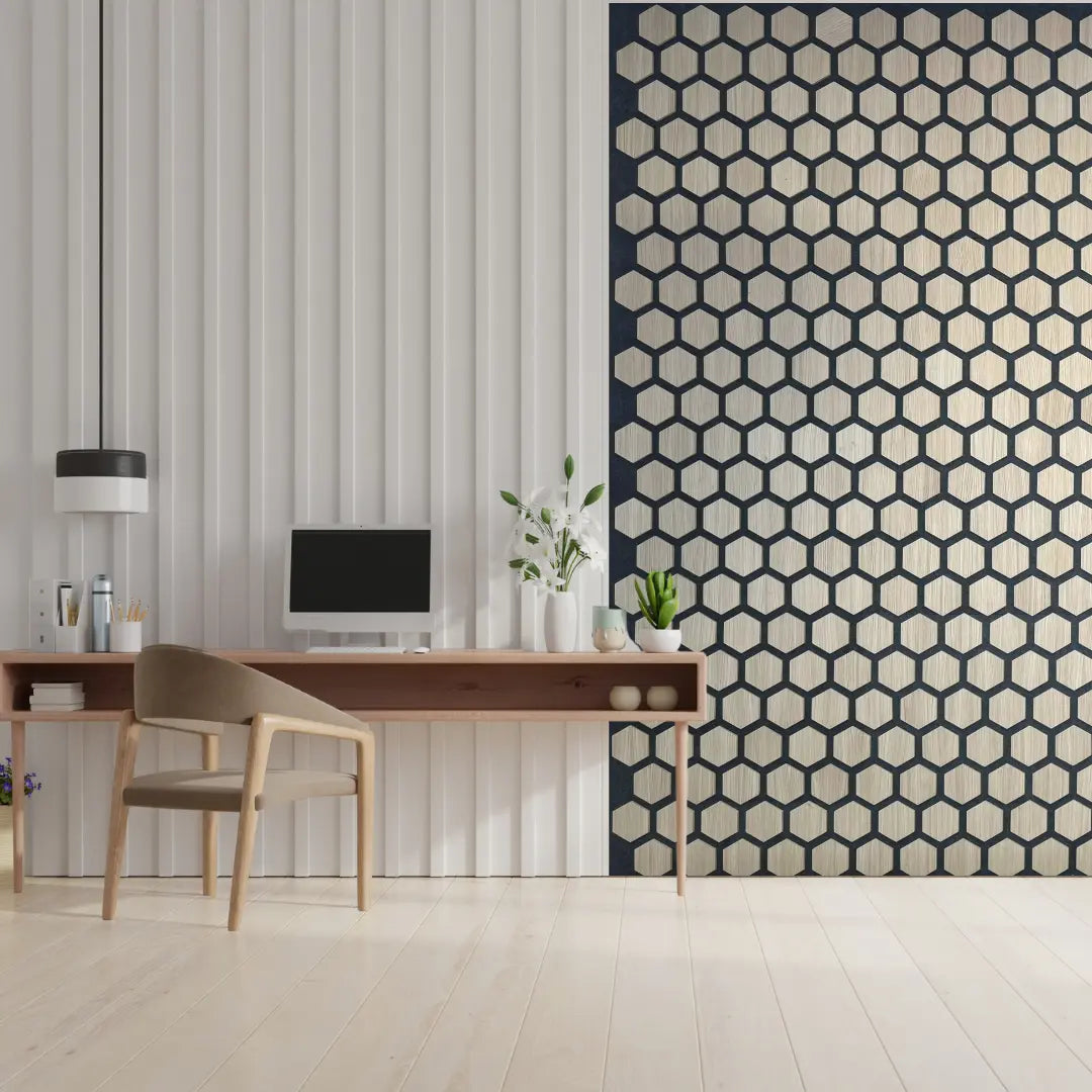 HexyBel Acoustic panel wood MDF PET sound absorption DECIBEL
