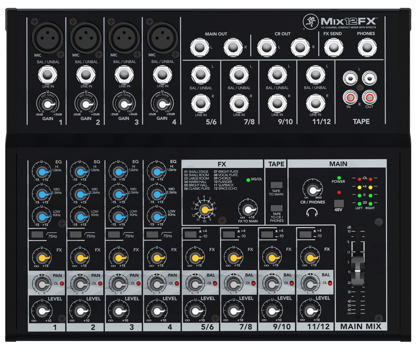Mackie Mix12FX 12-Channel Compact Mixer with Effects