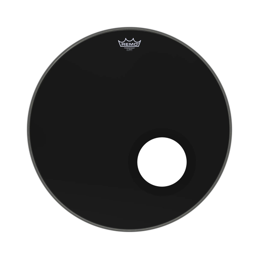 REMO P3-1022-ES Powerstroke P3 Ebony Bass Drumhead - 5" Black DynamO, 22"
