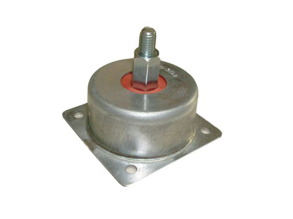 Metal vibration isolator with bolt and rubber.