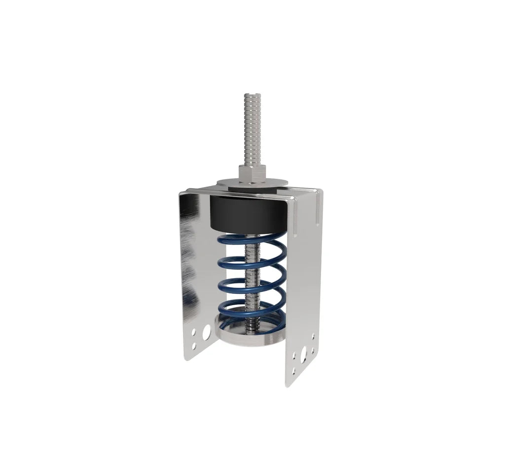 Metal spring vibration isolator.