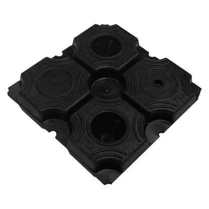 Black rubber floor tile.