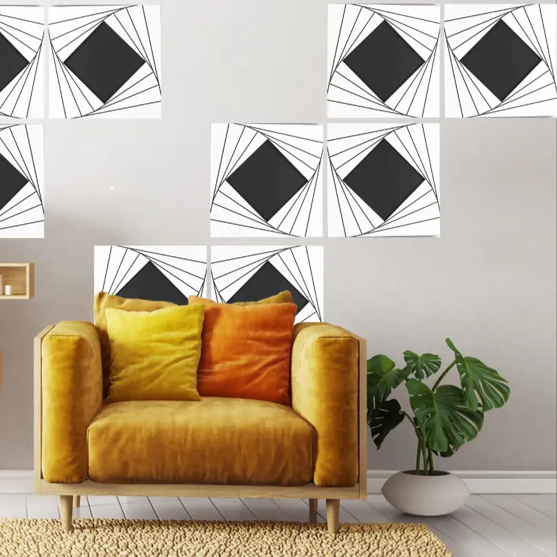 Wood perforated acoustic sound absorbing panel for wall Diamond