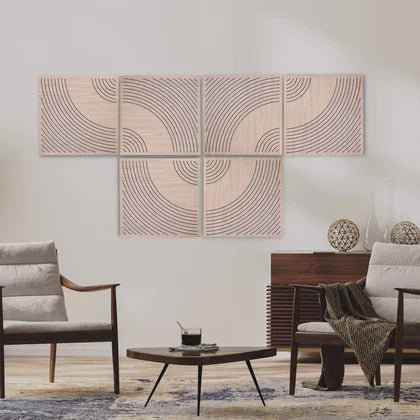 Wood perforated acoustic sound absorbing panel for wall Wavo