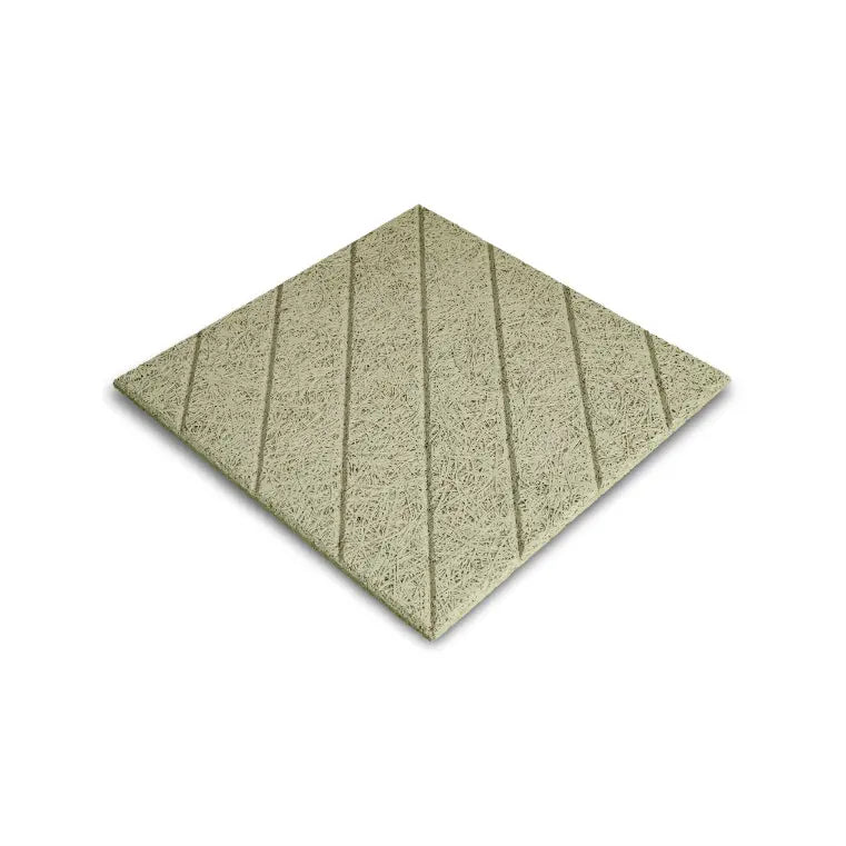 Diagonal Lines wood wool acoustic panel close up