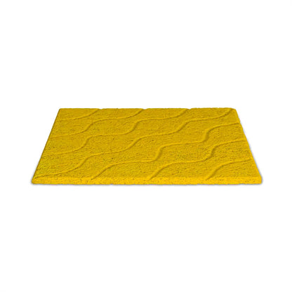 wood wool acoustic panel board with yellow diagonal waves