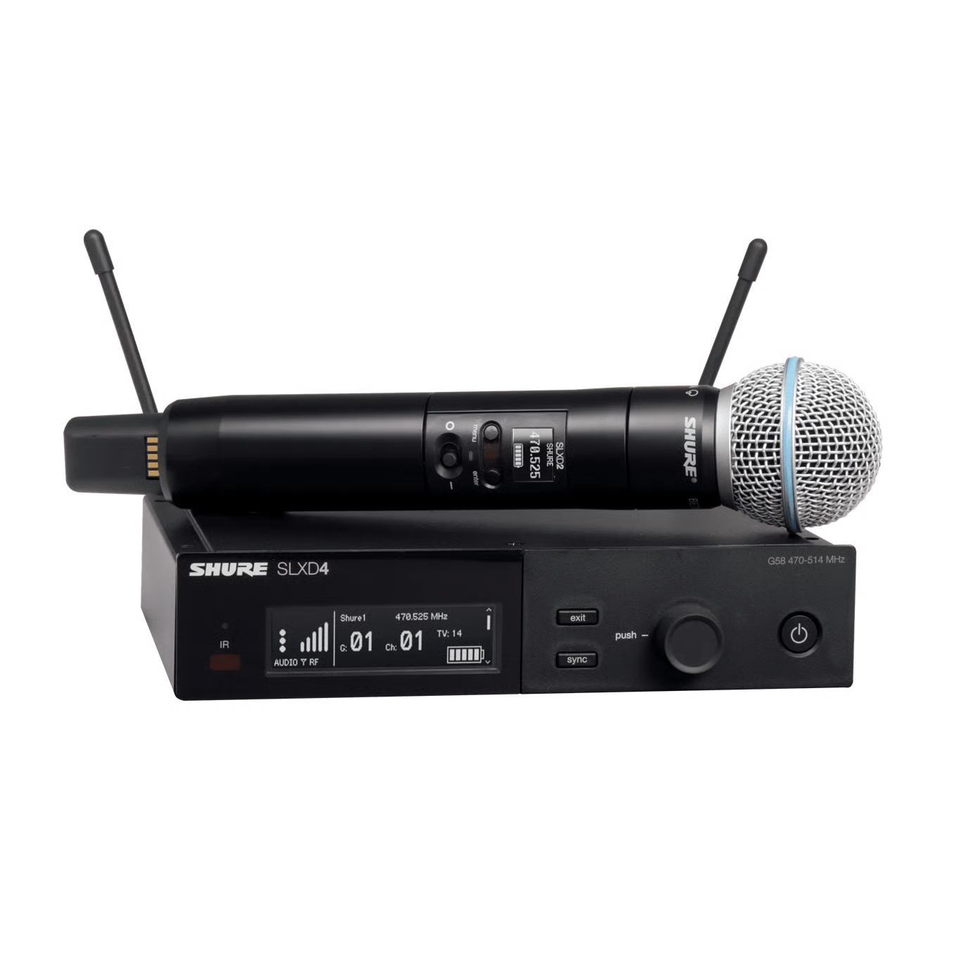 SHURE SLXD24E/B58-G59 single HH system W/ BETA58A mic (470-514MHz)