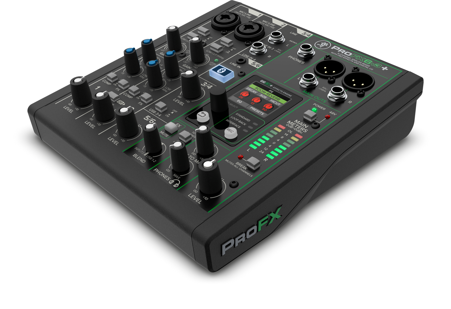 Mackie ProFX6v3+ 6-Channel Analog Mixer With Enhanced FX, USB Recording Modes and Bluetooth®